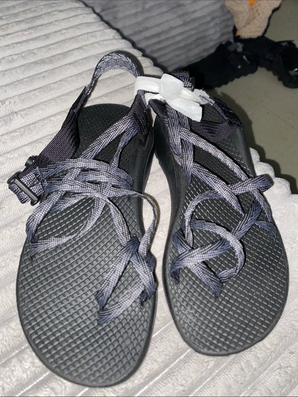 Chaco Black and Gray Lace-Up Sport Sandals